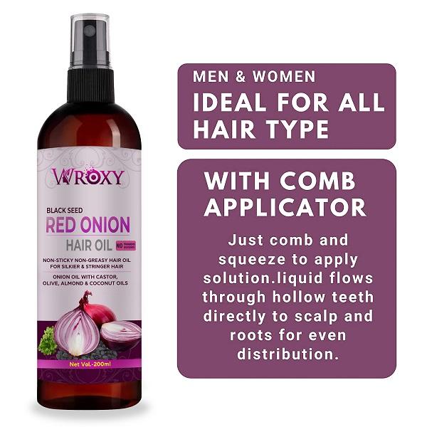 Wroxy Onion Black Seed Hair Oil Controls Hair Fall (Pack of 4)