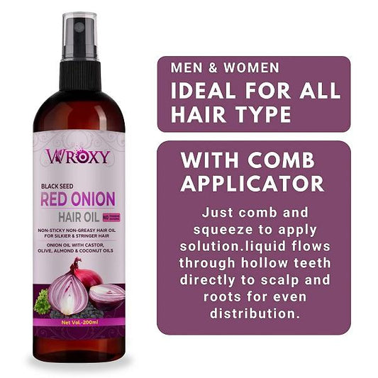 Wroxy Onion Black Seed Hair Oil Controls Hair Fall (Pack of 4)