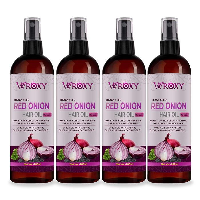 Wroxy Onion Black Seed Hair Oil Controls Hair Fall (Pack of 4)