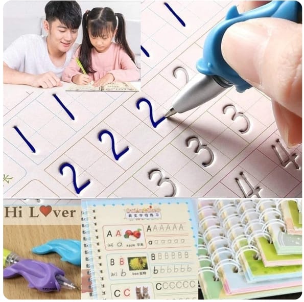 Sank Magic Practice Copybook (4 BOOKS,1 PEN,1 GRIP,10 REFILL) Pack of 1